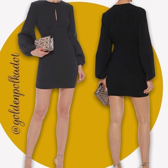 CINQ À Sept cutout scuba mini body con Fitted black dress Brat size 00 NWT - Picture 3 of 14